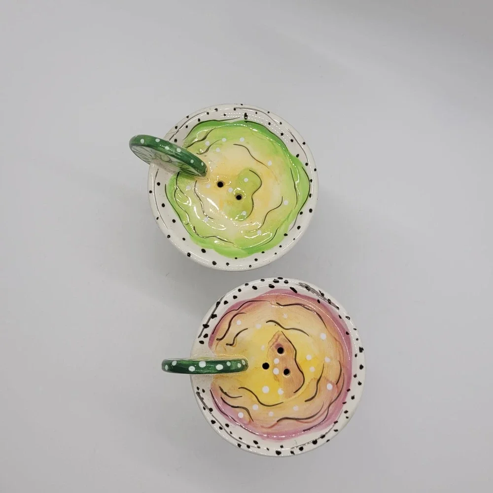 C.A. Ceramic Margarita Cactus Salt and Pepper Shaker Set Southwest Barware Decor